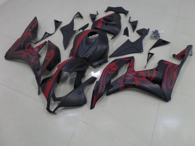 CBR 600 RR 07-08 - Negro Mate Rojo Cráneo con Raya CBR 600 RR 07-08 - Negro Mate Rojo Cráneo con Raya