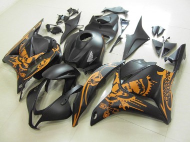 CBR 600 RR 09-12 - Negro Mate Naranja Pegatinas