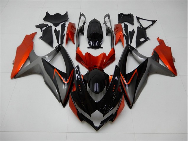 GSXR 600 / 750 K8 08-10 - Negro Naranja Gris GSXR 600 / 750 K8 08-10 - Negro Naranja Gris