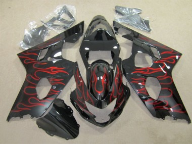 GSXR 600 K4 04-05 - Negro Rojo Llama