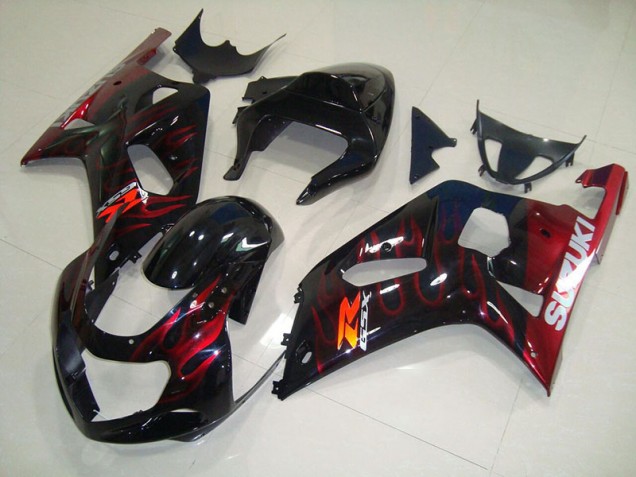 GSXR 750 K1 K2 K3 01-03 - Negro Rojo Llama