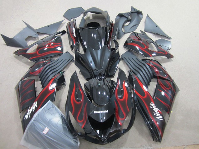 ZX14R ZZR 1400 06-11 - Negro Rojo Llama Ninja