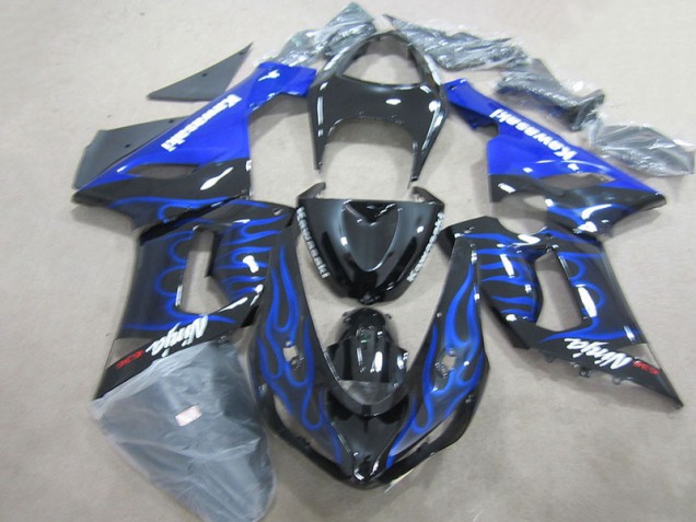 ZX6R 05-06 - Ninja 636 de llama azul y negra