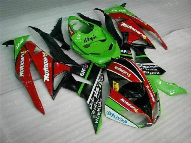 ZX6R 09-12 - Negro Rojo Verde Motocard