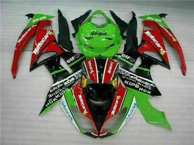 ZX6R 09-12 - Negro Rojo Verde Motocard