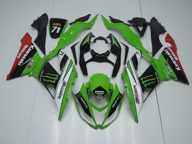 ZX6R 13-18 - Negro Verde Blanco Monster