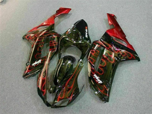 ZX6R 07-08 - Negro Rojo Llama