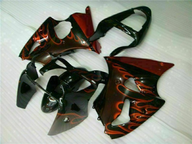 ZX6R 00-02 - Negro Rojo Llama